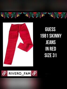 GUESS | 1981 SKINNY JEANS IN RED | SIZE 31